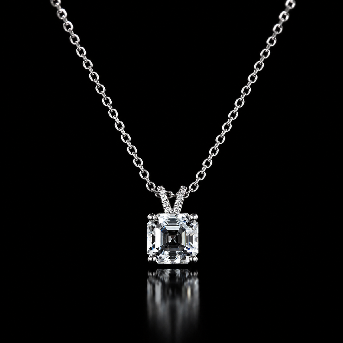 Radiant Square Moissanite Necklace