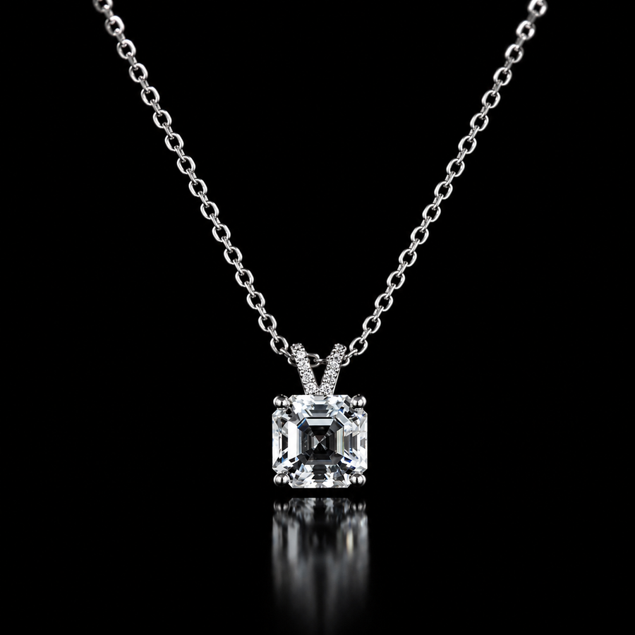 Radiant Square Moissanite Necklace