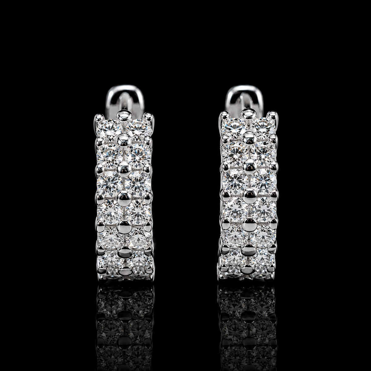 Pavé Huggie Hoop Earrings