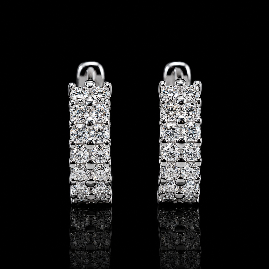 Pavé Huggie Hoop Earrings