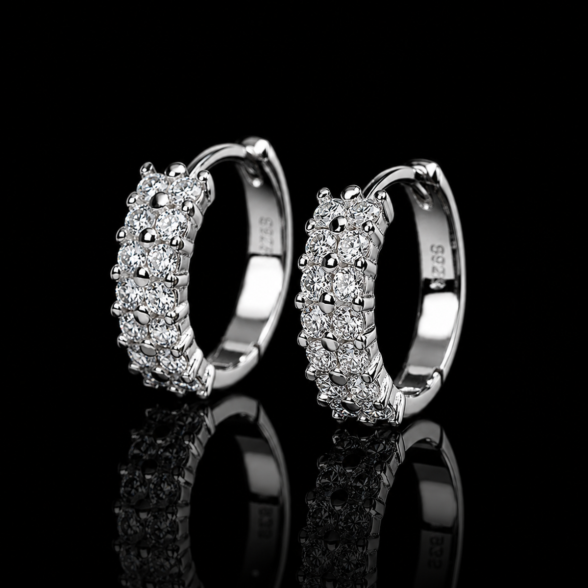 Pavé Huggie Hoop Earrings