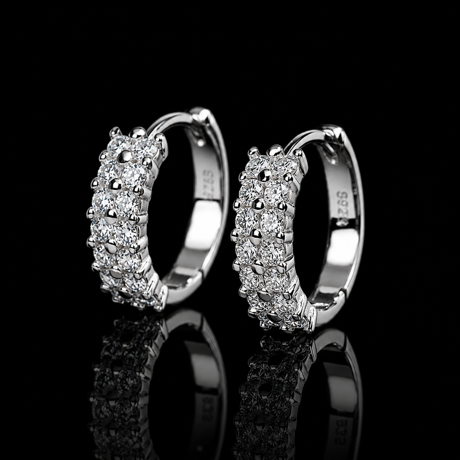 Pavé Huggie Hoop Earrings