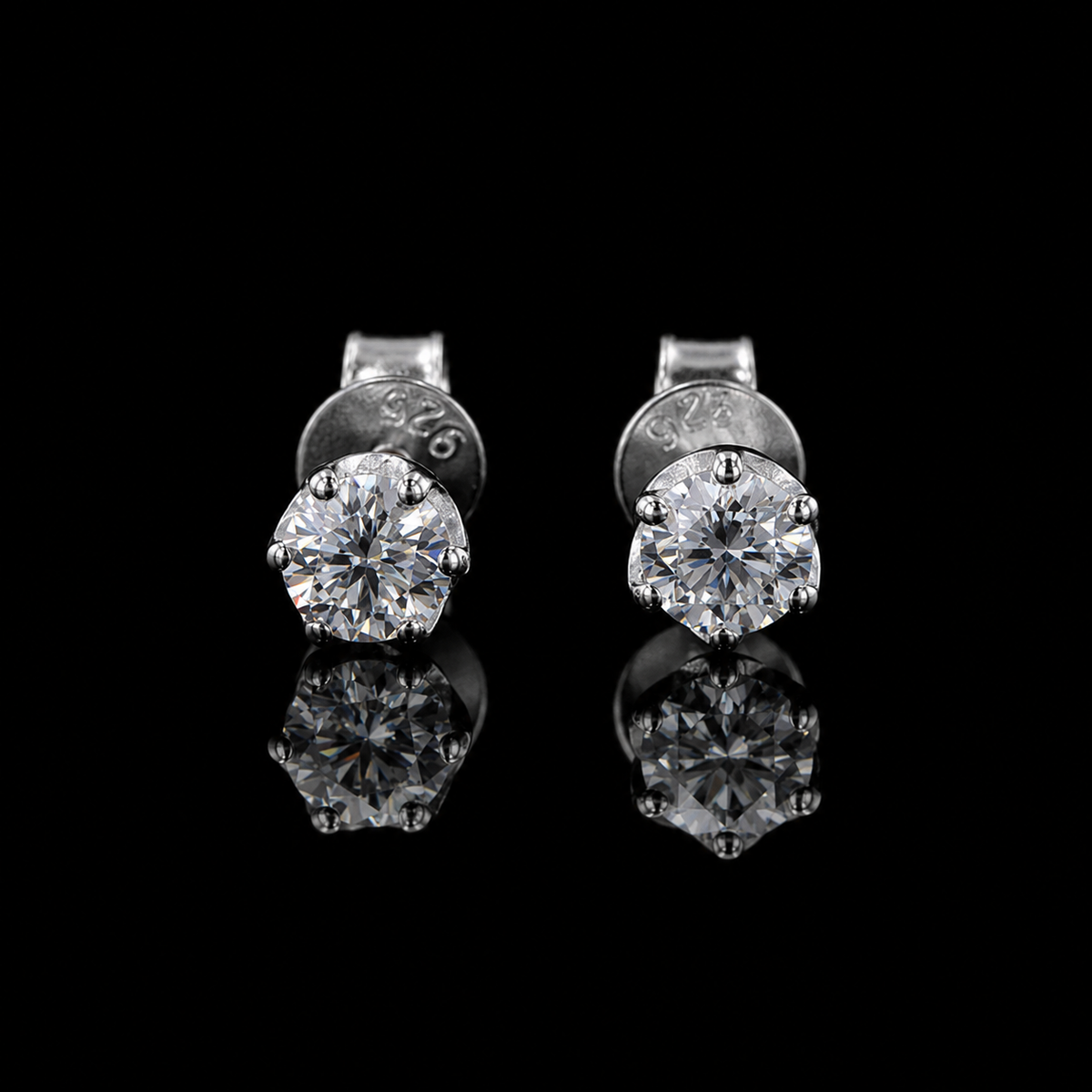 4mm Flower-Bud Moissanite Stud Earrings