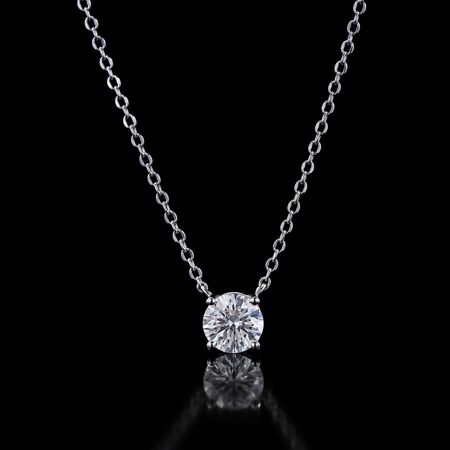 Classic Solitaire Pendant Necklace